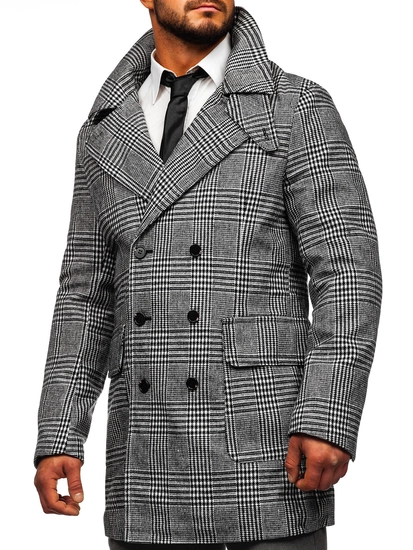 Herr Varm rutig vinterrock Grå Bolf 1192