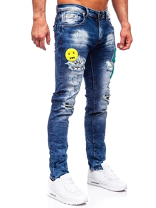 Herr Jeans Slim Fit Marinblå Bolf E7860