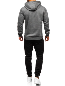 Herr Träningsoverall med känguruficka Antracit Bolf D002