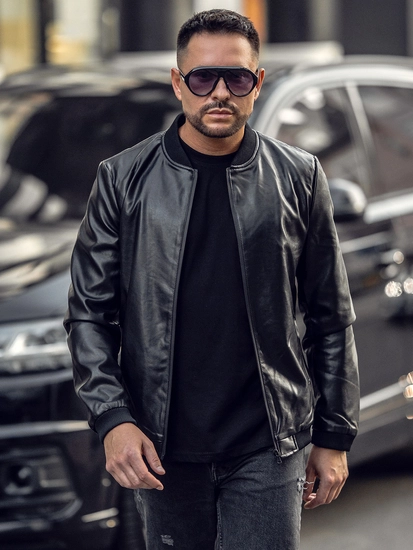 Herr Skinnjacka Bomber Svart Bolf 6803A