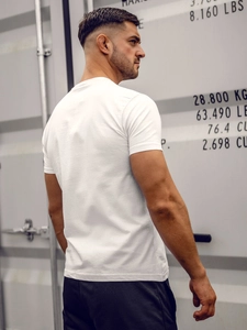 Herr Bomulls T-shirt med tryck Vit Bolf 5064A