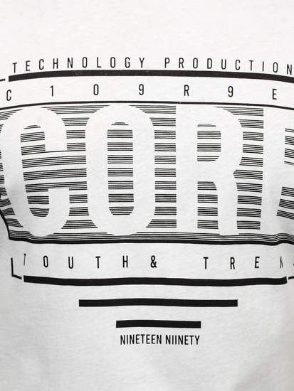 Herr T-shirt med tryck Vit Bolf SS11071