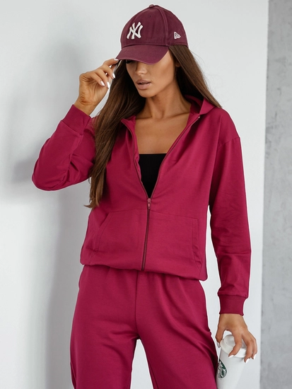 Dam 2-delad Träningsoverall med huva Vinröd Bolf 821110