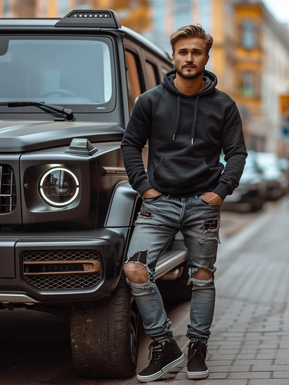 Herr Huvtröja Svart Bolf MB001A3