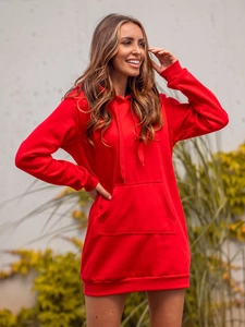 Dam Lång Huvtröja Röd Bolf YS10003