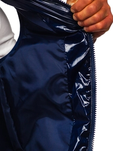 Herr Quiltad Väst Marinblå Bolf R0109A