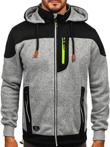 Herr Lättviktsjacka med huva Grå Bolf TC1262