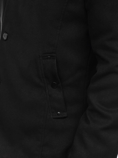 Herr Enkelknäppt Rock med hög krage Svart Bolf 8853