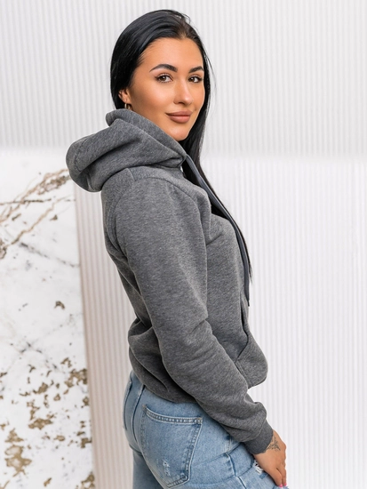 Dam Sweatshirt med känguruficka Grafitgrå Bolf W02A1