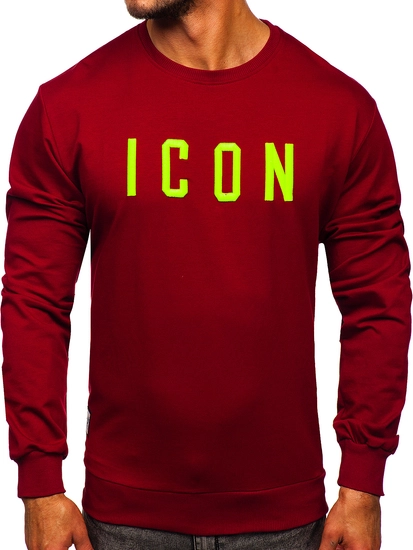 Herr Sweatshirt med tryck Vinröd Bolf 146176