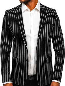 Herr Casual Randig Kavaj Svart-Vit Bolf 1652