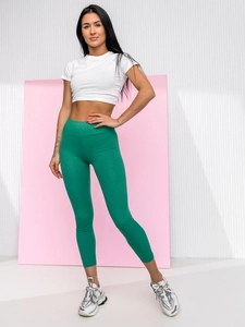 Dam Randiga Leggings Grön Bolf W7903