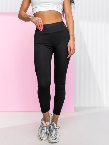 Dam Randiga Leggings Svart Bolf W7903