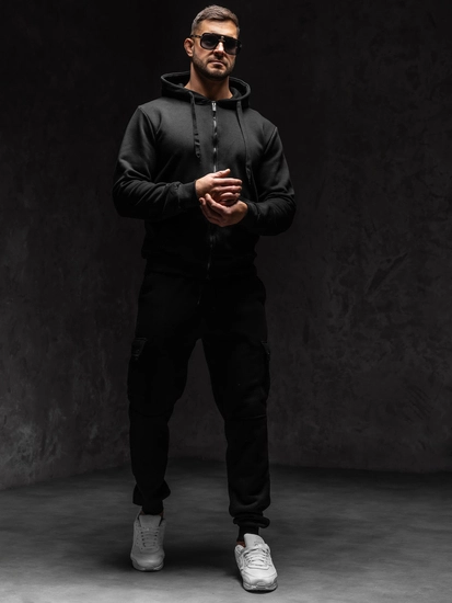 Herr Tjock Huvtröja med dragkedja Svart Bolf 2008