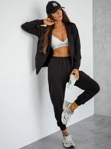 Dam 2-delad Träningsoverall med huva Svart Bolf 821110