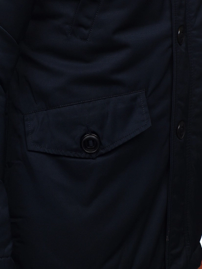 Herr Vinterparkas Marinblå Bolf JK355