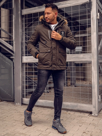 Herr Vinterjacka Grön Bolf 1827A