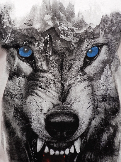 Herr Linne med tryck Vit Bolf 14824