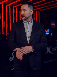 Herr Kavaj i sammet Svart Bolf 24410