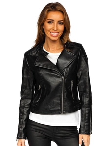 Dam Skinnjacka Bikermodell Svart Bolf BF5935303