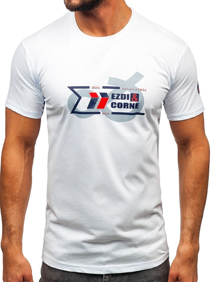 Herr Bomulls T-shirt Vit Bolf 14736