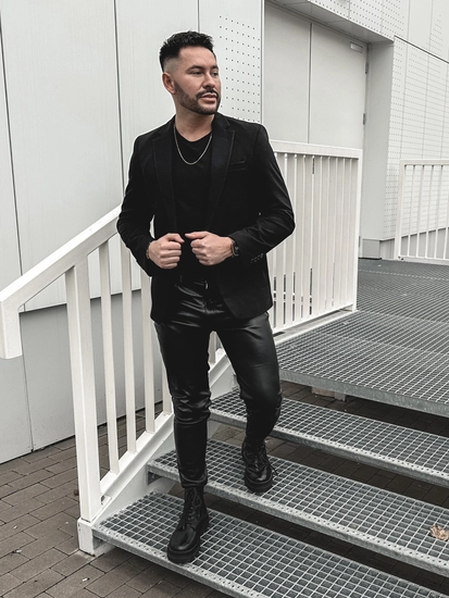 Herr Elegant Kavaj Svart Bolf 1652A