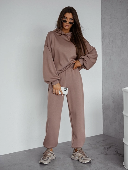 Dam 2-delad Träningsoverall med smörhuva Cappuccino Bolf 525