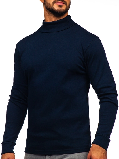 Herr Basic bomullströja med pikéhals Bläckfärgad Bolf 535