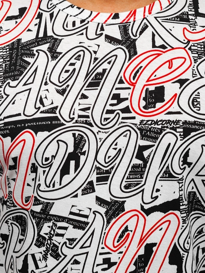 Herr T-shirt med tryck Vit Bolf 14906