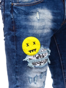 Herr Jeans Slim Fit Marinblå Bolf E7860