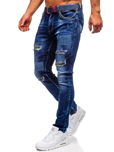 Herr Jeans Slim Fit med bälte Marinblå Bolf 80034W0