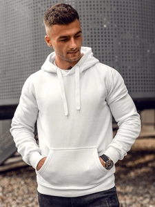 Herr Huvtröja med känguruficka Vit Bolf 2009A