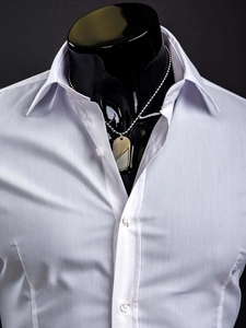 Herr Elegant Långärmad Skjorta Vit Bolf 1703A