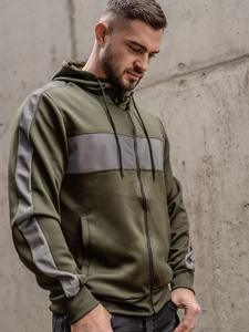 Herr Huvtröja med dragkedja Kaki Bolf 27B8121A