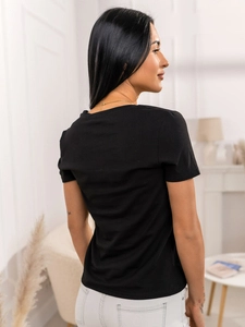 Dam T-shirt med tryck Svart Bolf 95T2529