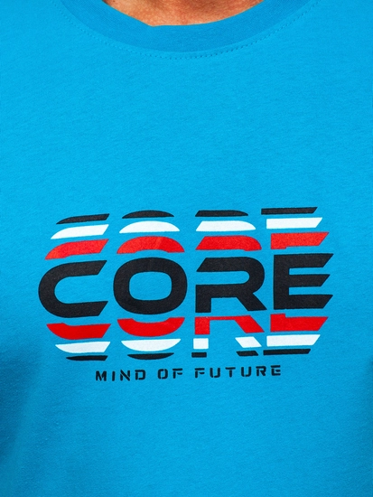 Herr Bomulls T-shirt Turkos Bolf 14731