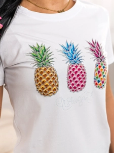 Dam T-shirt med tryck Vit Bolf 95T2522