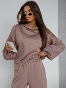 Dam 2-delad Träningsoverall med smörhuva Cappuccino Bolf 525