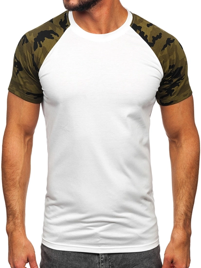 Herr T-shirt Vit-Camo Bolf 8T82