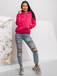 Dam Sweatshirt med känguruficka Fuchsia Bolf W02A1