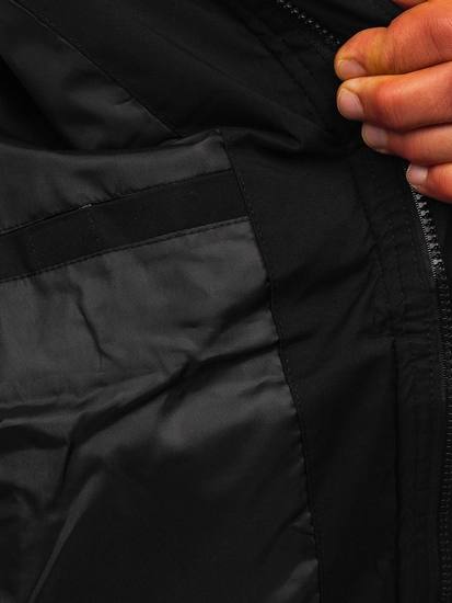 Herr Quiltad Vinterjacka Svart Bolf HSS052