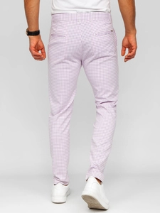 Herr Eleganta rutiga byxor Violett Bolf 184143