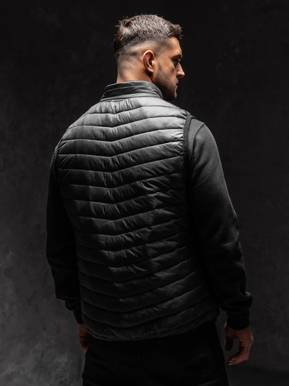 Herr Quiltad Väst Svart Bolf 7103A1