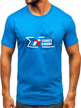 Herr Bomulls T-shirt Himmelsblå Bolf 14736