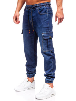Herr Cargo-joggers i jeans Marinblå Bolf 8115