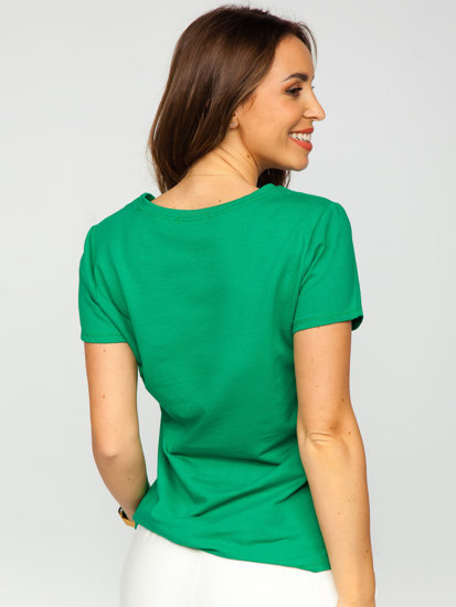 Dam T-shirt med tryck Grön Bolf 52352