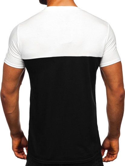 Herr Basic T-shirt med ficka Vit-Svart Bolf 8T91
