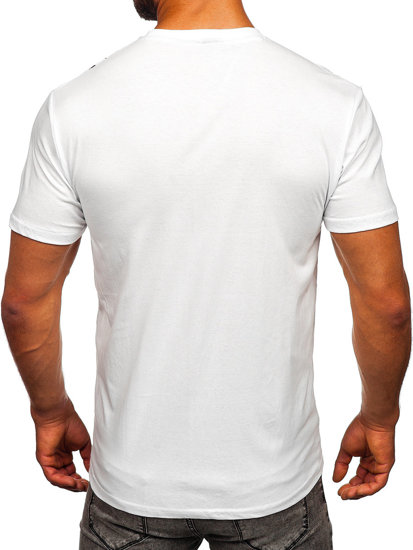 Herr Bomulls T-shirt med tryck Vit Bolf 14701