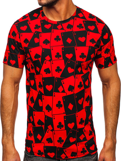 Herr T-shirt med tryck Röd Bolf 14942