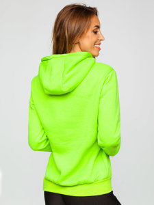 Dam Sweatshirt med Känguruficka Neongrön Bolf W02B